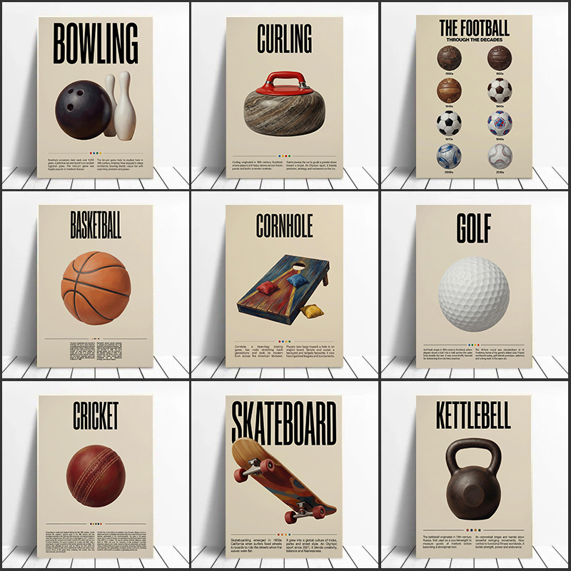 Sports Equipment Badminton - لوحة فنية جدارية قماشية بتصميم عتيق