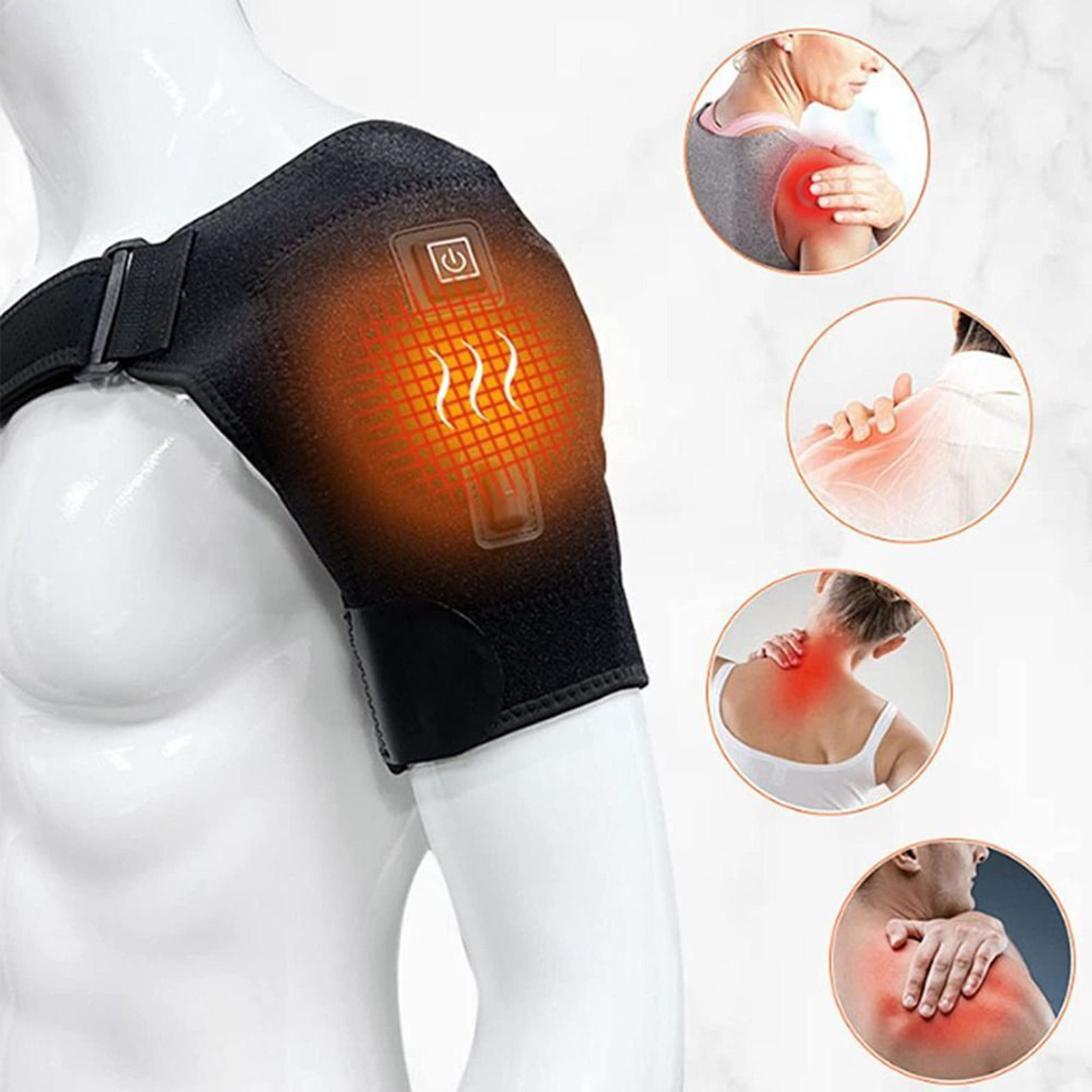 Sports Equipment United - دعامة كتف ساخنة USB قابلة للتعديل